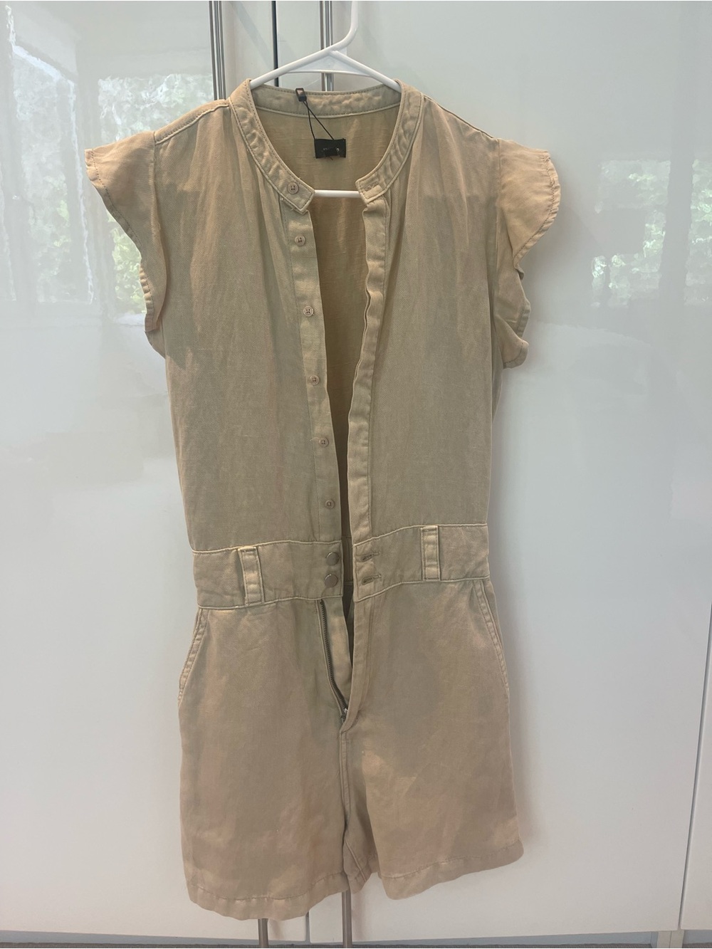 Joe's Jeans Beige Short-Sleeve Utility Romper